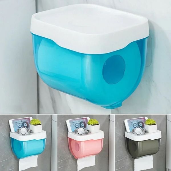 Nouveau support de papier toilette de toilette imperméable 1pc Boîte de carvins de salle de bain avec table de rangement supérieur