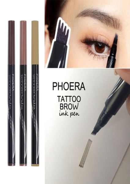 Nouveau 1pc femmes fille tatouage crayon à sourcils étanche fourchette pointe Microblading maquillage encre croquis coréen sourcils Pen6980701