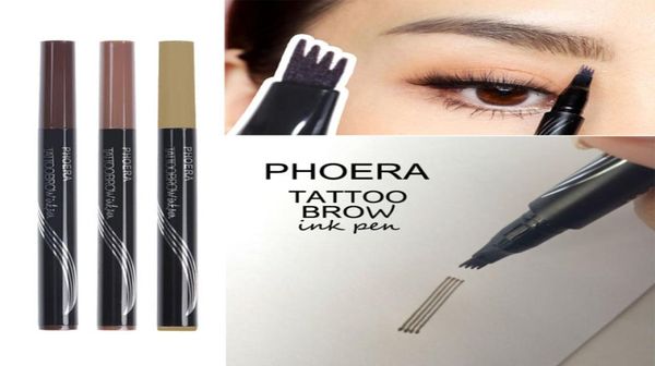 Nouveau 1pc femmes fille tatouage crayon à sourcils étanche fourchette pointe Microblading maquillage encre croquis coréen sourcils Pen2267671