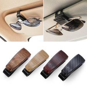 Nuevo 1 pieza de soporte de madera para gafas de coche para gafas de lectura, gafas de sol, herramienta de Clip de sujeción automática para colocación de gafas