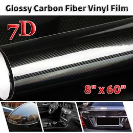 Nieuwe 1PCS 20CM x 152CM 7D Carbon Fiber Vinyl Film Wrap Sticker Zelfklevend Vinyl Auto wrap Folie Sticker Decal Papier Auto Accessoires