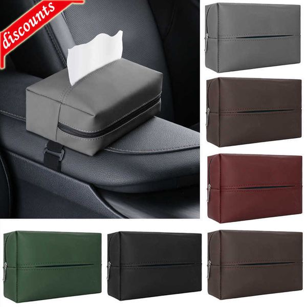 Nouveau 1 pièces support de boîte à mouchoirs de voiture voiture Console centrale accoudoir boîte à serviettes pare-soleil siège arrière étui à mouchoirs avec sangle fixe