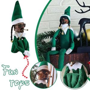 Nieuwe 1pcs Kerst Elf Pop Snoop Op Een Stoop Kerstboom Oranments Noel Hars Niet-geweven Stof Woondecoratie Nieuwjaar 2024