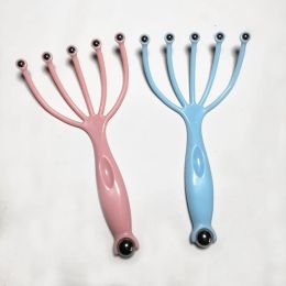 new 1Pcs Five Finger Head Massager Steel Ball Head Massage Relaxation Massager Hair Held Scalp Neck Stress Relief Reduce Stress for Head