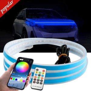 Nouveau 1 pcs Led Capot De Voiture Lumières Bande De Phare Universel Flexible Voiture Décoratif Atmosphère Lampes DRL Auto Feux Diurnes 12 V