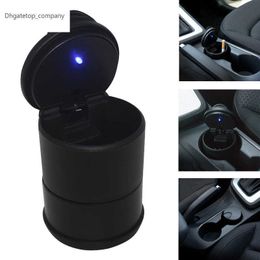 Nuevo 1 Uds. Soporte para Cenicero de coche portátil LED taza contenedor negro cenicero automático Mini simpleTrash con luz