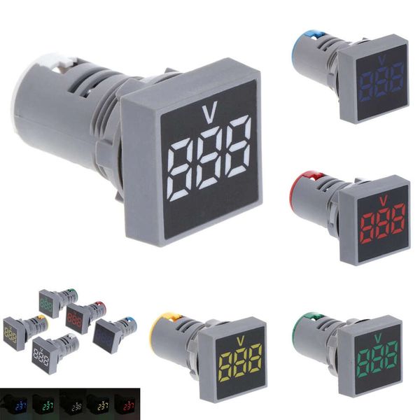 Nouveau 1PCS MINI NOUVEAU 22 mm AC 20-500 V Voltmètre Panneau de panneau LED Indicateur Light Car Ammeter Digital Ammeter Curner