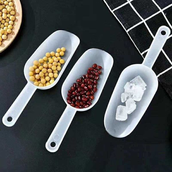 Novedad, 1 Uds., Mini pala de hielo de plástico, pala pequeña transparente, cuchara para medir harina, dulces, helado, cucharas, palas, herramientas de cocina