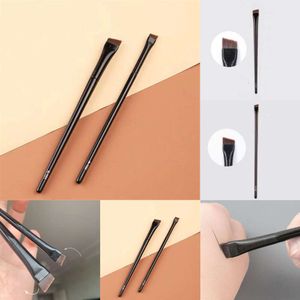 NIEUW 1 PCS Professionele zwarte wenkbrauw hellende platte schuine borstel make -upgereedschap houten paal eyeliner oogschaduw oog wenkbrauwen vrouwen cosmetisch