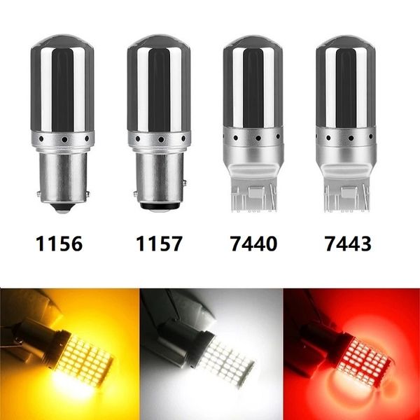 Nouveau 1 pièces S25 Canbus 1156 BA15S P21W BAU15S PY21W T20 7440 7443 W21W ampoule LED 3014 144smd sans erreur clignotants feux de freinage