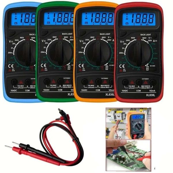 Nuevo 1 Uds XL830L Electrica multímetro Digital de mano retroiluminación LCD portátil AC DC Volt retroiluminación amperímetro voltímetro Ohm Tester