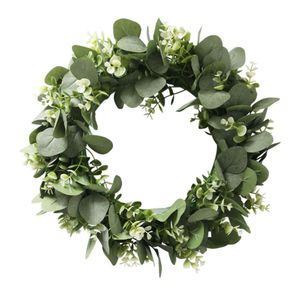 Couronne d'eucalyptus artificielle, 1 ensemble, pour porte d'entrée, porche, ferme, décorations de noël pour Thanksgiving, intérieur et extérieur, nouveauté