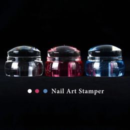 Nieuwe 1set Mirror Nail Stamper Duidelijke Siliconenkop Manicure Scraper Transfer sjablonen Printkits Nagel Art Stamping Platen voor siliconen nagel