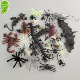 Nuevo 1 Juego de simulación de plástico araña murciélago insecto insectos para fiesta de Halloween Fools'Day decoración casa embrujada accesorios de miedo niños truco juguete