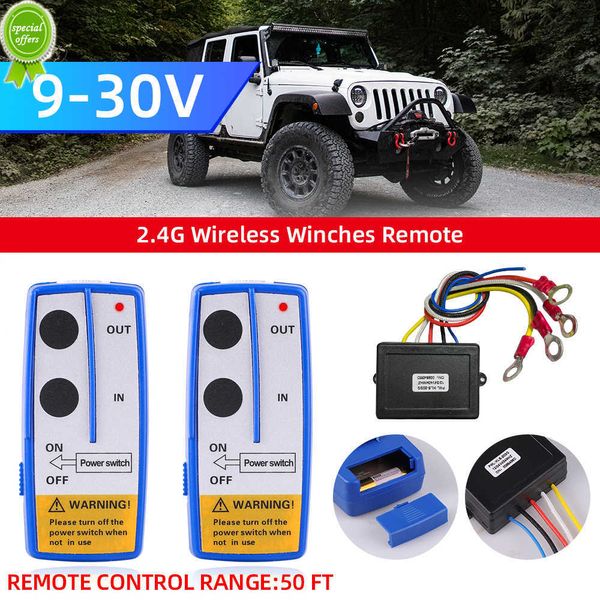 Nuevo 2.4G 12V 24V 164FT Dual Handset Digital Wireless Winches Kit de recuperación de control remoto con transmisor manual para automóviles Jeeps SUV