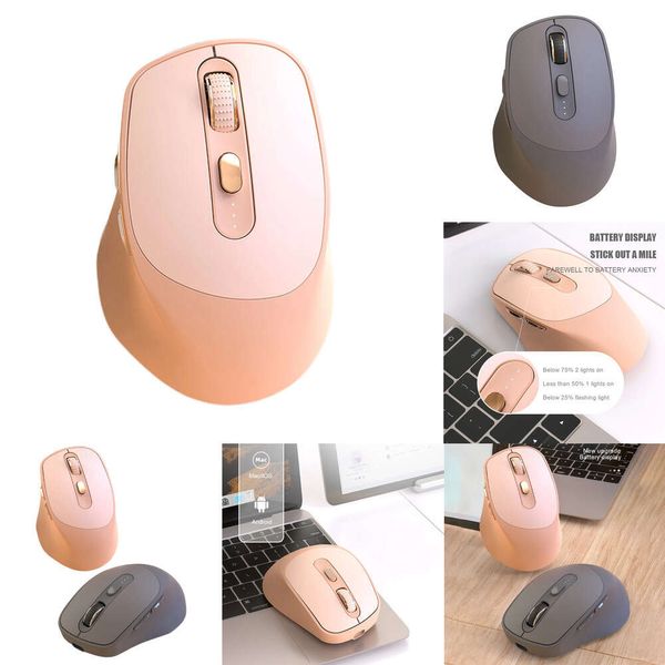 Souris opto-électronique 2.4Ghz, compatible Bluetooth, 4000dpi, USB, pour ordinateur portable, charge type-c, affichage de puissance 500mAh