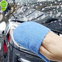 Serviette de lavage de voiture en microfibre, 2/4 pièces, applicateur de cire de voiture, mitaines, éponge de polissage, accessoire de détail de lavage de voiture universel