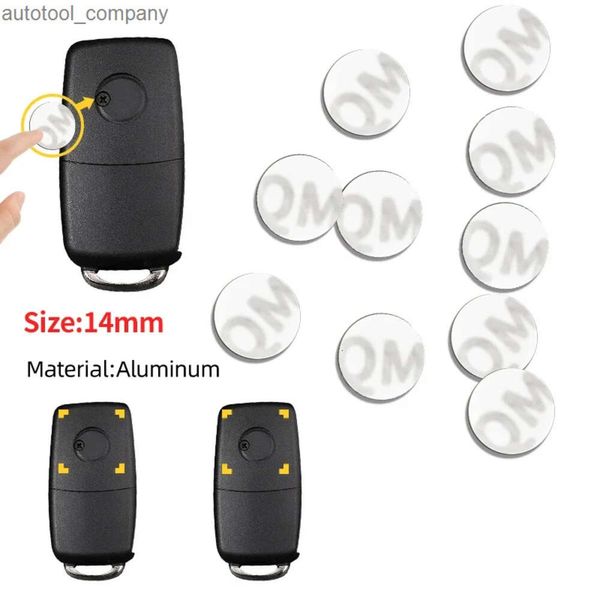 Nuevo 2/5/10 Uds. 14MM pegatina de aluminio para llave remota de coche para KEYDIY KD/Xhorse VVDI Control para BMW/VW/Skoda/Nissan/Ford Accesorios