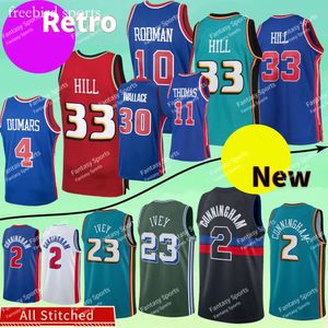 New 2 Cade Basketball Cunningham Jerseys Ivey 23 Mitchell Grant 33 Hill Isiah Dennis Thomas Rodman Joe Dumars Ness Jerseyss Throwback Ed Mens Classic Classic Classic