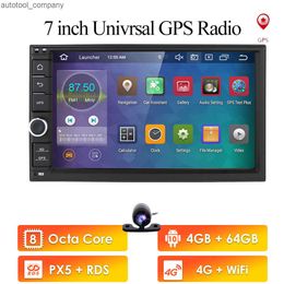 Nouveau 2 Din 7 ''Octa Core universel Android 10 4 Go + 64 Go autoradio stéréo GPS Navigation WiFi 1024*600 écran tactile 2din voiture PC DAB + SWC