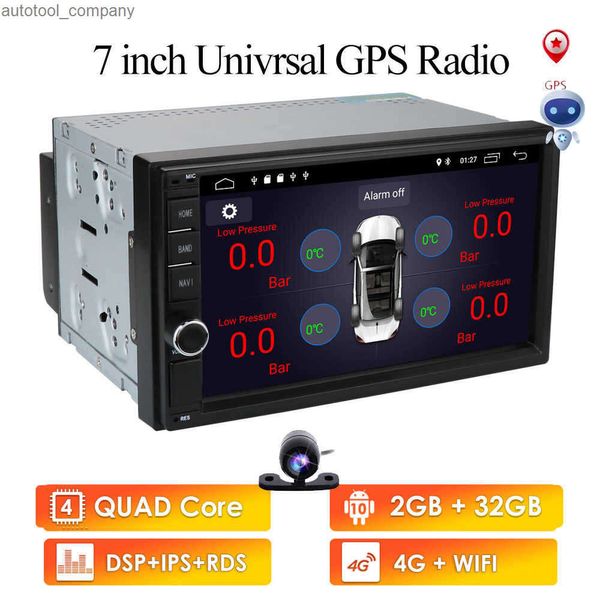 Nuevo 2 Din 7 ''Quad core Universal Android 10 2GB RAM Radio de coche estéreo navegación GPS WiFi 1024*600 pantalla táctil 2din coche PC USB mapa