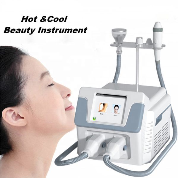 Nuevo 2 manijas EMS CryoFrequency T Shock Criofrecuencia Crioterapia RF Cryo facial Body adelgazante máquina quemagrasas