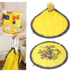 2 en 1 15m portable pour enfants sac de rangement de rangement play jouet toys nettoyant l'organisateur sweping sacs de rangement pratiques pour jouets 210402