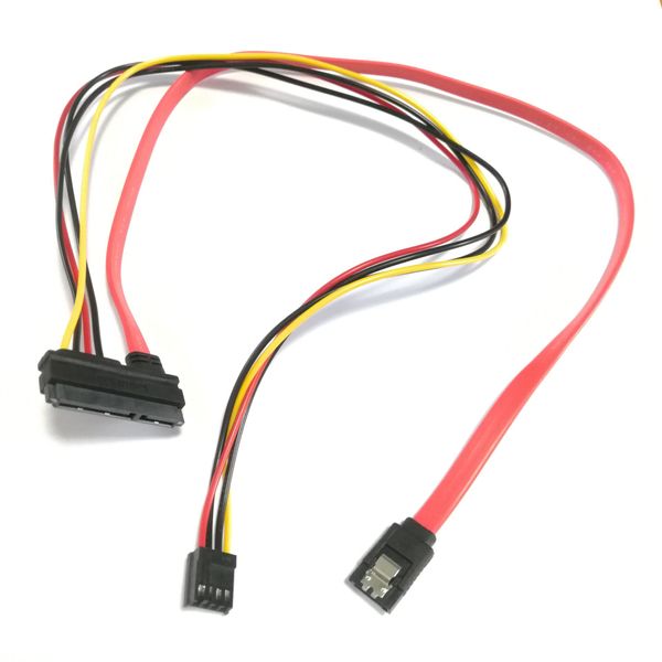 Nouveau 2-en-1 7Pin SATA DATA + 4Pin FDD Floppy Power Combo 7 + 15 Pin 22pin SATA Conjoint HDD Câble de pilote de disque dur