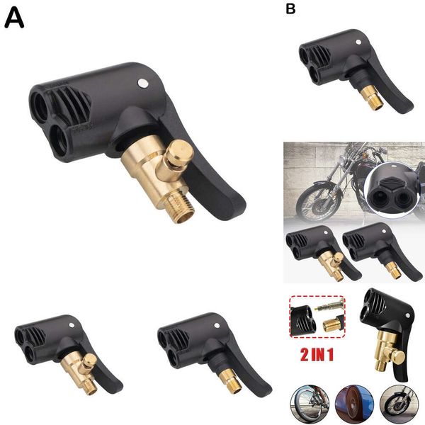 Pompe à Air 2 en 1 pour pneus de camion et de voiture, buse de serrage, outil de moto, Joint de ventilation, bouche de vélo Frenc A4x0