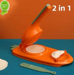 NIEUW 2 IN1 DUMPling Maker DIY Kit Wrapper Perser Handmatig arbeidsbesparende Ravioli Empanadas Dough Skin Molder Machine Keukengadgets