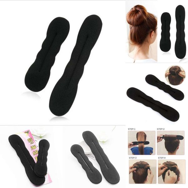 Nouveau 2 pc (un grand un autre est smal) coiffure coiffure magique Clip Clip Foam Bun Curler Hairstyle Twist Maker Tool Hot Vente