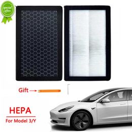 Nouveau filtre à air de 2 PCS pour Tesla Model 3 Modèle Y 2022 Filtre à air HEPA avec élément de filtre à climatiseur actif Remplacement