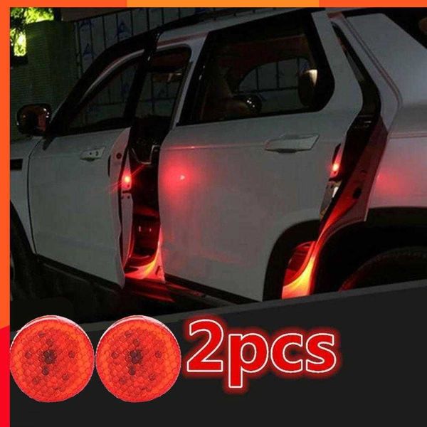 Nouveau 2 PCS Voiture Porte Lumières LED Ouverture De Voiture Porte Avertissement De Sécurité Anti-collision Lumières Rouge 3V Strobe Clignotant Alarme Lumières Universel