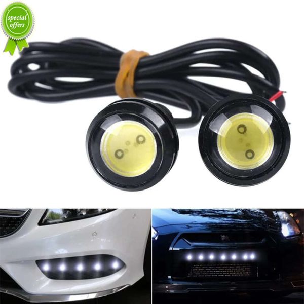 Ampoule LED DRL pour voiture, feux de signalisation COB 12V 7000K blanc 18/23 MM Eagle Eye, feux de jour antibrouillard, lampe de style, nouveau, 2 pièces/lot