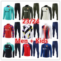 23 24 Survêtement de football de Barcelone Barca Football Hommes et enfants Ensembles Garçons adultes LEWANDOWSKI PEDRI TRAINING SUIT 2023 2024 Barcelone Survêtement d'entraînement Tenue de survêtement