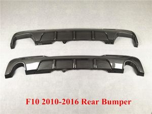 2 stijlen Dubbele zijkanten Koolstofpatroon Auto Achterbumper Lip Spoiler voor B-MW 5 Serie F10 MP-stijl 2010-2016