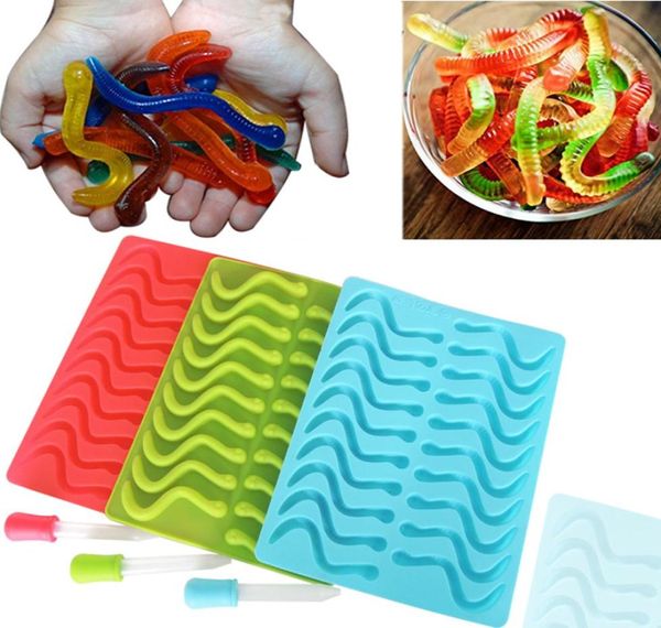 NOUVEAU 20 CAVITY SNAKES WORM GOMMAN HARD CANDY CHOCOLACH SILICONE SOAP PLIME MOULLE MOULON BÉBÉ BOUCRE CAL CAKE DES TOLES2491259