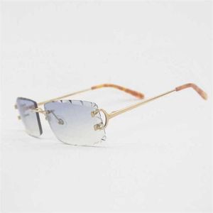 Nuevo 20% de descuento para gafas de sol de diseñador de lujo Mujeres de alambre de alambre de borde vintage Mujeres para mujeres de diamantes de verano.