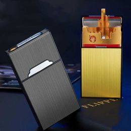 Nieuwe 20 Sticks 5.5 Fijne Sigarettenkoker Lichter USB Oplaadbare Tungsten Draad Sigarettenaansteker Magnetische Sigarettenkoker