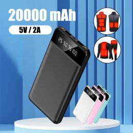 Nieuwe 20000mah Power Bank Portable Mini Charger snel opladen externe batterijpakket dubbele USB voor verwarmingsvestjack sokken telefoon