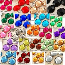 Nouveau 2000 pièces 10mm facettes résine diamants en vrac strass gemmes argent dos plat perles de cristal dec DIY315o