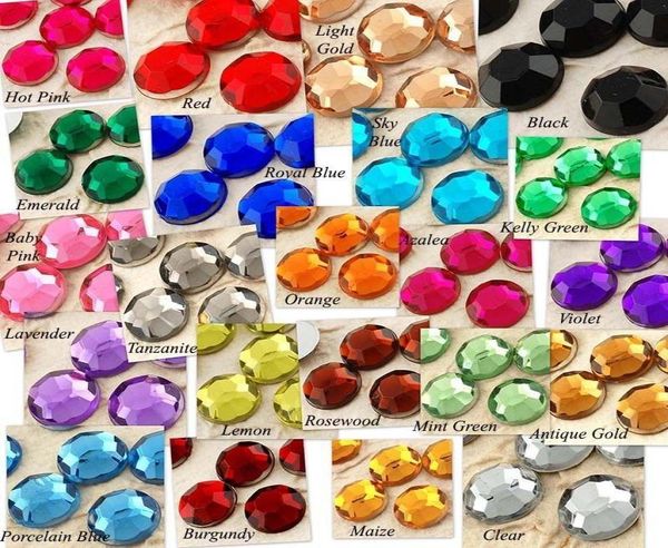Nouveau 2000 pièces 10mm facettes résine diamants en vrac strass gemmes argent dos plat perles de cristal dec DIY7199499