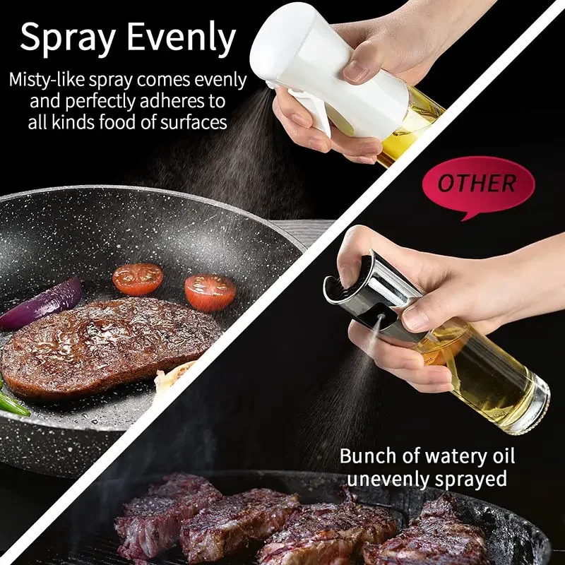 new 200ml /300ml Oil Spray Bottle for Cooking Kitchen Olive Oil Sprayer for Camping BBQ Baking Vinegar Soy Saucefor Kitchen Cooking for Oil