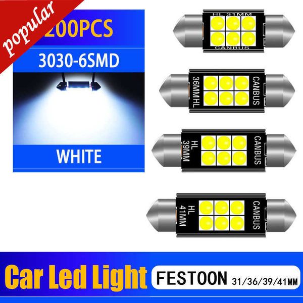 Nuevo 200 Uds Auto Festoon 31mm 36mm 39mm 41/42mm C5W bombillas Led CANBUS C10W lámpara de lectura de cúpula Beleuchtung luces interiores para matrícula