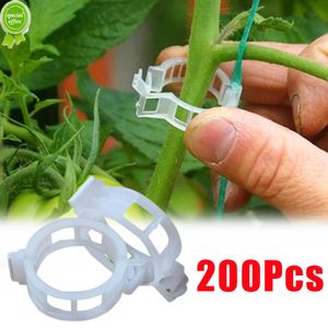 Nieuwe 200 Stuks Plastic Plant Ondersteuning Clips Herbruikbare Plant Wijnstok Vaste Ondersteuning Clips Planten Stengels Ondersteuning Wijnstokken Groeien Rechtop Twijn gereedschap