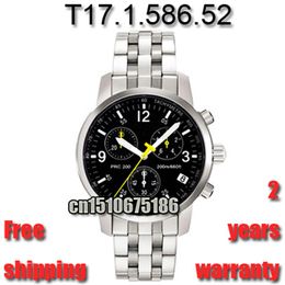 Nieuwe 2016 volledig stalen band chronograaf herenhorloge saffierglas model T17 1 586 52 100% origineel Zwitsers ETA-uurwerk T17158652 T305y