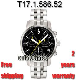Nieuwe 2016 AllSteel band chronograaf herenhorloge saffierglas model T17158652 100 originele Zwitserse ETA-beweging T17158652 T5071601
