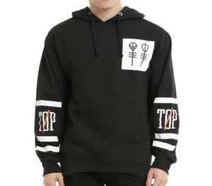 Nouveau 2016 Twenty One Pilots Big Logo Hooded Streetwear Hip Hop Hip Hop Long Kangaroo Hoodies Men Outwear Clothing9020027