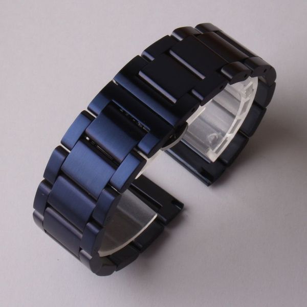 Nouveau 2017 arrivée 20mm 22mm bracelet de montre bracelet bleu foncé mat en acier inoxydable métal bracelet de montre ceinture pour gear s2 s3 s4 hommes wo218i