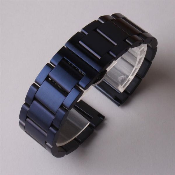 Nouveau 2017 arrivée 20mm 22mm bracelet de montre bracelet bleu foncé mat en acier inoxydable bracelet de montre en métal ceinture pour engrenage s2 s3 s4 hommes wo228H